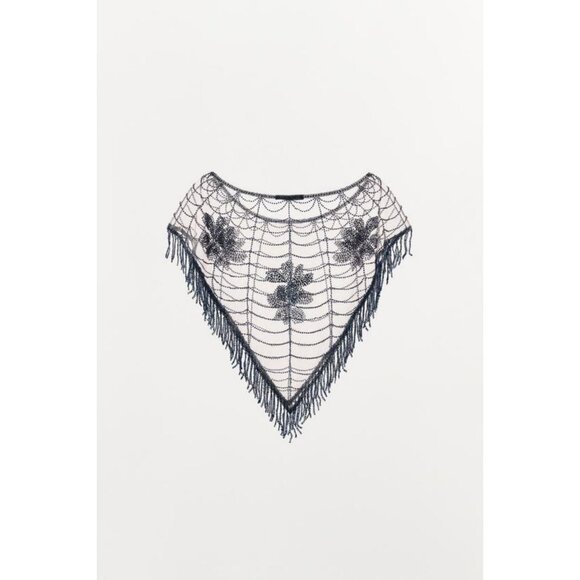 ZARA CAPE WITH BEADED EMBROIDERY - Picture 4 of 5